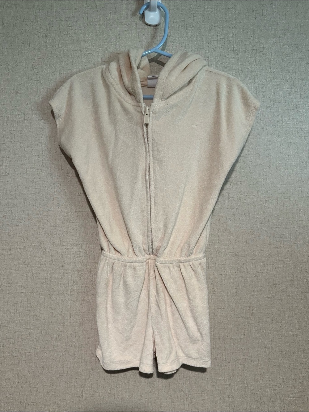 Baby Gap Size 4 Unicorn Hooded Terry One-Piece Romper in Light Beige